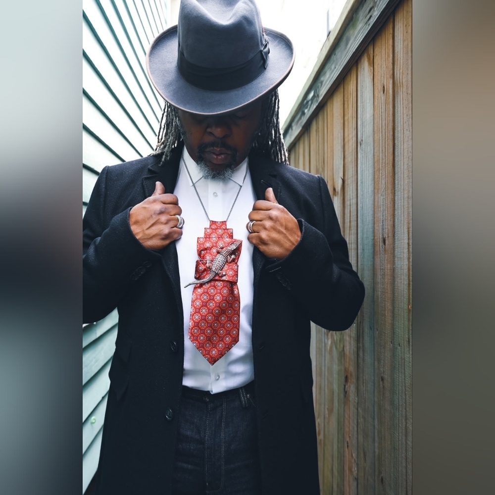 Statement Unisex Upcycled Necktie Interchangeable With Any Necklace, Handmade - Picture 8 of 8